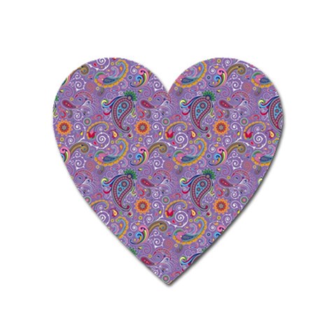 Purple Paisley Magnet (Heart) from ArtsNow.com Front