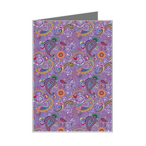 Purple Paisley Mini Greeting Card from ArtsNow.com Left