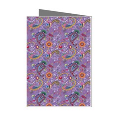 Purple Paisley Mini Greeting Card (8 Pack) from ArtsNow.com Left