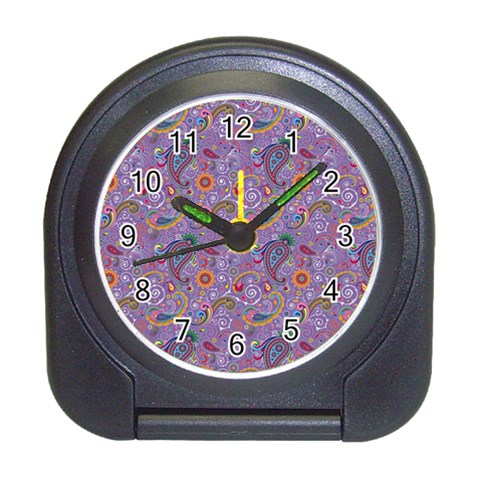 Purple Paisley Desk Alarm Clock from ArtsNow.com Front