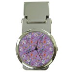 Purple Paisley Money Clip with Watch