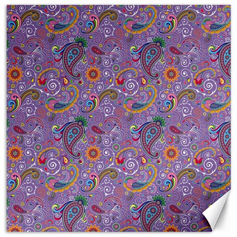 Purple Paisley Canvas 12  x 12  (Unframed) from ArtsNow.com 11.4 x11.56  Canvas - 1