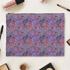 Purple Paisley Cosmetic Bag (XL) from ArtsNow.com Front