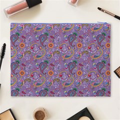 Purple Paisley Cosmetic Bag (XL) from ArtsNow.com Back