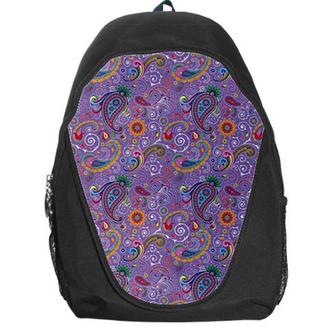 Purple Paisley Backpack Bag from ArtsNow.com Front