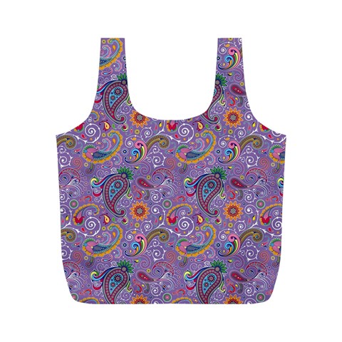 Purple Paisley Reusable Bag (M) from ArtsNow.com Front