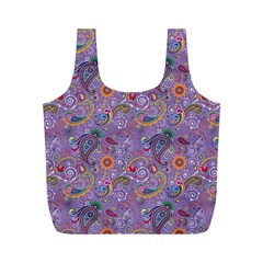 Purple Paisley Reusable Bag (M) from ArtsNow.com Front