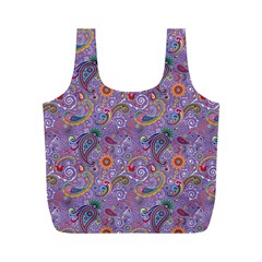 Purple Paisley Reusable Bag (M) from ArtsNow.com Back