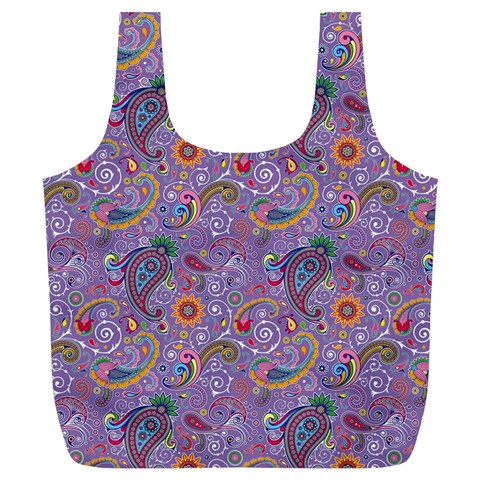 Purple Paisley Reusable Bag (XL) from ArtsNow.com Back