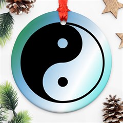 Ying Yang  Round Ornament (Two Sides) from ArtsNow.com Front