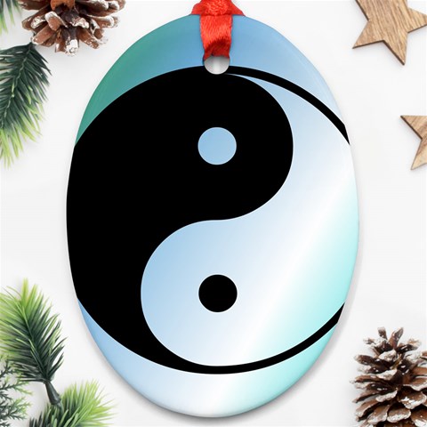 Ying Yang  Oval Ornament (Two Sides) from ArtsNow.com Back