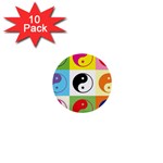 Ying Yang   1  Mini Button (10 pack)