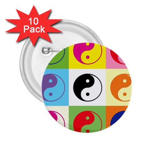 Ying Yang   2.25  Button (10 pack) from ArtsNow.com Front