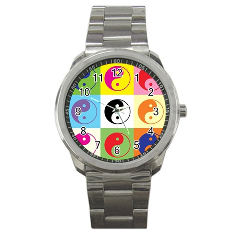 Ying Yang   Sport Metal Watch from ArtsNow.com Front