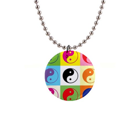 Ying Yang   Button Necklace from ArtsNow.com Front