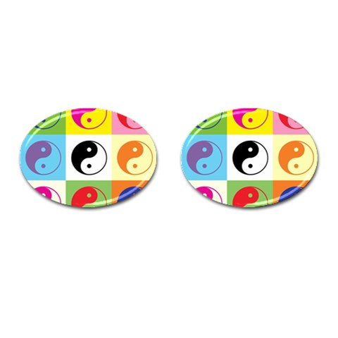 Ying Yang   Cufflinks (Oval) from ArtsNow.com Front(Pair)