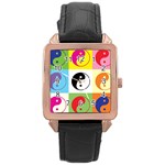 Ying Yang   Rose Gold Leather Watch 