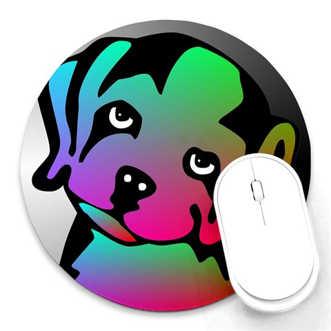 Dog 8  Mouse Pad (Round) from ArtsNow.com Front