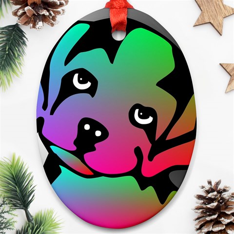 Dog Oval Ornament from ArtsNow.com Front