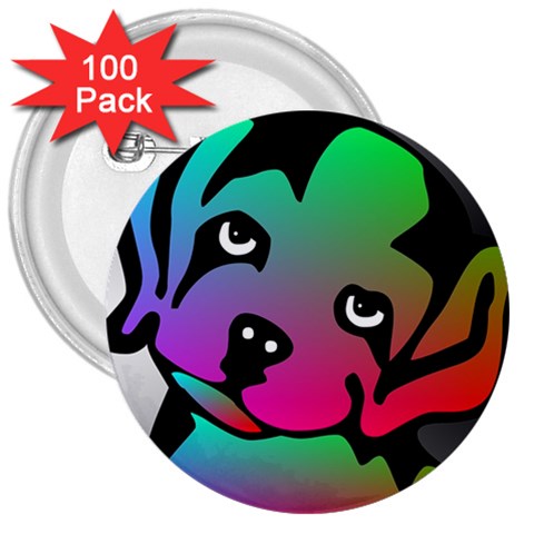 Dog 3  Button (100 pack) from ArtsNow.com Front