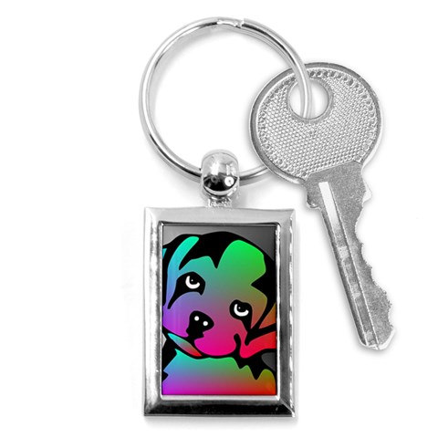 Dog Key Chain (Rectangle) from ArtsNow.com Front