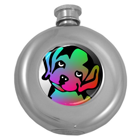 Dog Hip Flask (Round) from ArtsNow.com Front