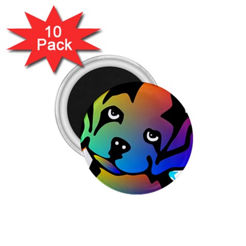 Dog 1.75  Button Magnet (10 pack) from ArtsNow.com Front