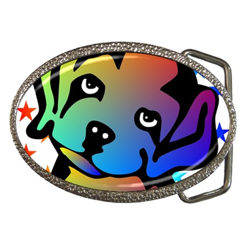 Dog Belt Buckle (Oval) from ArtsNow.com Front