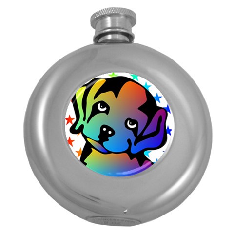 Dog Hip Flask (Round) from ArtsNow.com Front