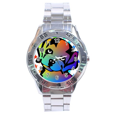 Dog Stainless Steel Watch from ArtsNow.com Front