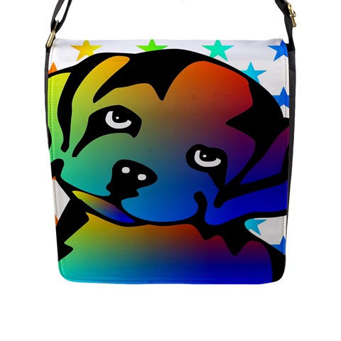 Dog Flap Closure Messenger Bag (Large) from ArtsNow.com Front