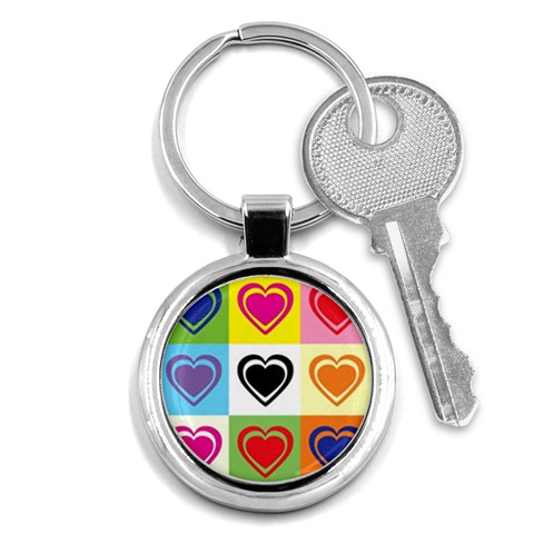 Hearts Key Chain (Round) from ArtsNow.com Front