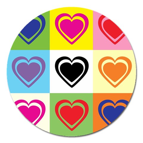 Hearts Magnet 5  (Round) from ArtsNow.com Front