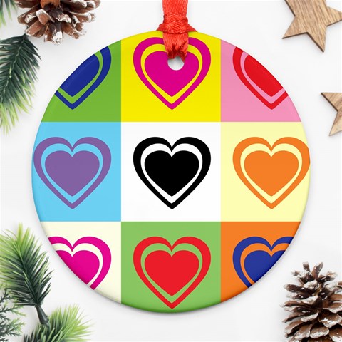 Hearts Round Ornament (Two Sides) from ArtsNow.com Front