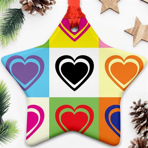 Hearts Star Ornament (Two Sides) from ArtsNow.com Back