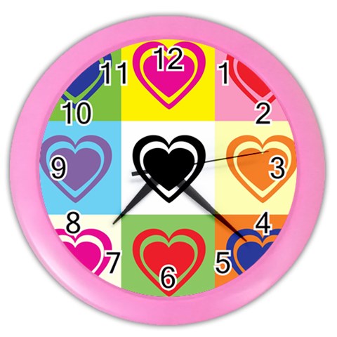 Hearts Wall Clock (Color) from ArtsNow.com Front