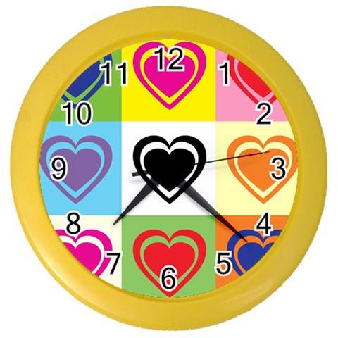 Hearts Wall Clock (Color) from ArtsNow.com Front