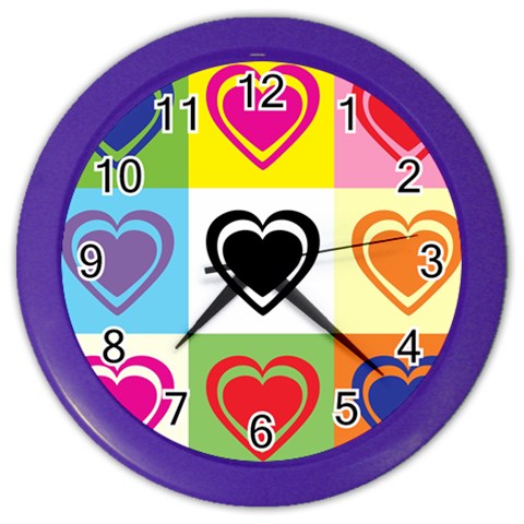 Hearts Wall Clock (Color) from ArtsNow.com Front