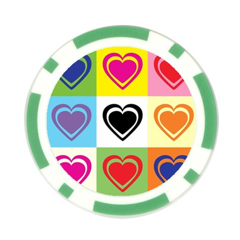 Hearts Poker Chip from ArtsNow.com Front