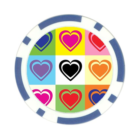 Hearts Poker Chip from ArtsNow.com Front