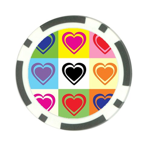 Hearts Poker Chip from ArtsNow.com Back