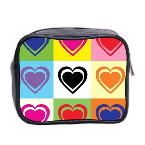 Hearts Mini Travel Toiletry Bag (Two Sides) from ArtsNow.com Back