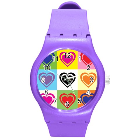 Hearts Plastic Sport Watch (Medium) from ArtsNow.com Front