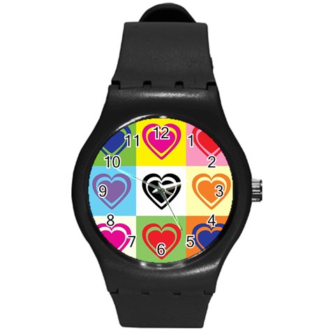 Hearts Plastic Sport Watch (Medium) from ArtsNow.com Front