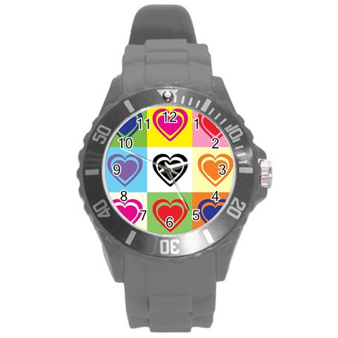 Hearts Plastic Sport Watch (Large) from ArtsNow.com Front