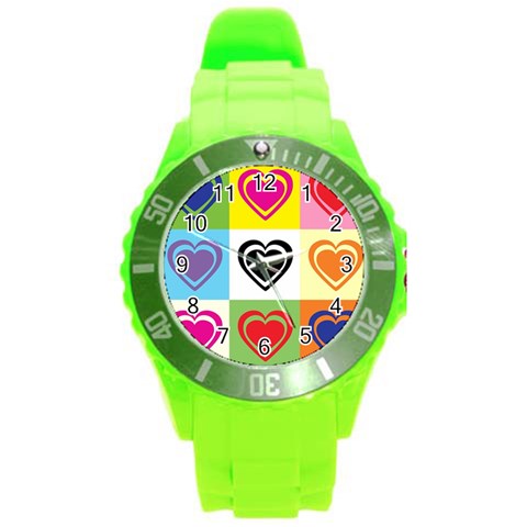 Hearts Plastic Sport Watch (Large) from ArtsNow.com Front