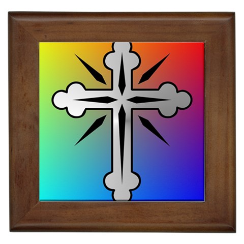 Cross Framed Ceramic Tile from ArtsNow.com Front