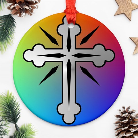 Cross Round Ornament from ArtsNow.com Front