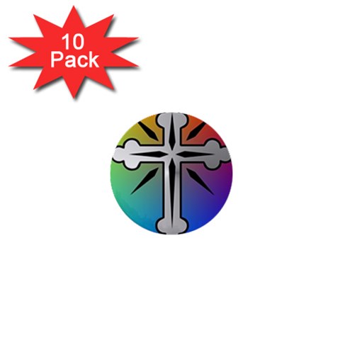 Cross 1  Mini Button (10 pack) from ArtsNow.com Front