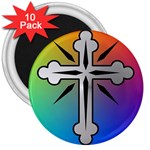 Cross 3  Button Magnet (10 pack)